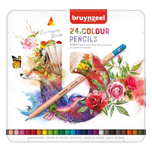 Bruynzeel Expression Colour Pencil Tin Assorted Colours (Pack 24) 60312024