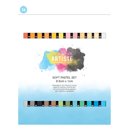 Docrafts Artiste Soft Pastel Set 65x10mm Assorted Colours (Pack 36) DOA 551011