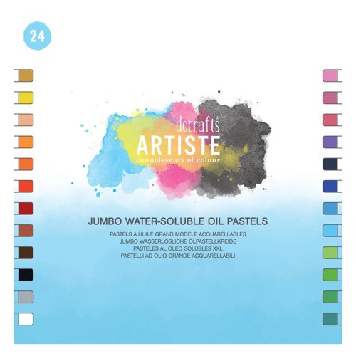 Docrafts Artiste Jumbo Water-Soluble Oil Pastels Assorted Colours (Pack 24) DOA 551024
