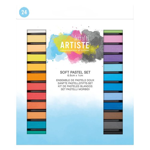 Docrafts Artiste Soft Pastel Set 65x10mm Assorted Colours (Pack 24) DOA 551006
