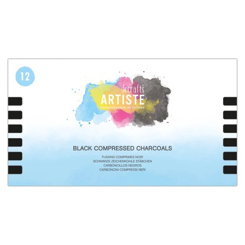 Docrafts Artiste Compressed Charcoals Black (Pack 12) DOA 551030