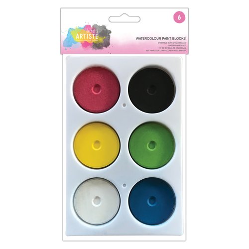 Docrafts Artiste Watercolour Paint Blocks (6 Colours) DOA 771005