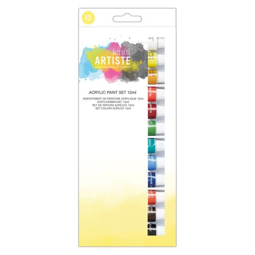 Docrafts Artiste Acrylic Paint Set 12ml (Pack 12) DOA 551000