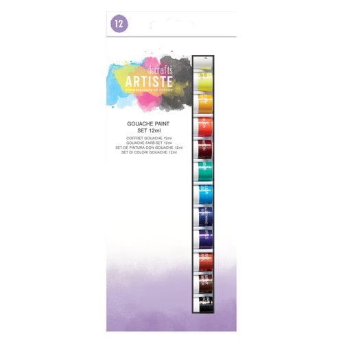 Docrafts Artiste Gouache Paint Set 12ml (Pack 12) DOA 551008