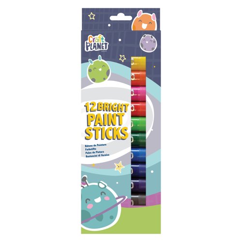 Craft Planet Paint Sticks Bright (Pack 12) CPT 763018