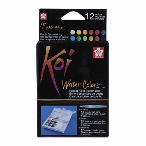 Sakura Koi Water Colors Pocket Field Pocket Field Sketch Box 12 Colours XNCW12H