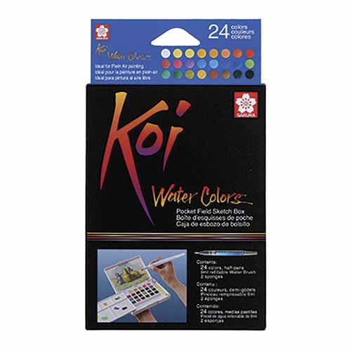 Sakura Koi Water Colors Pocket Field Pocket Field Sketch Box 24 Colours XNCW24N