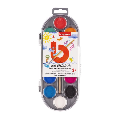 Bruynzeel Watercolour Paint Set Assorted Colours (Pack 12) 60152012