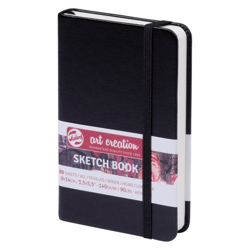 Talens Art Creation Sketchbook 90x140mm 140gsm 80 Sheets Black 9314001M