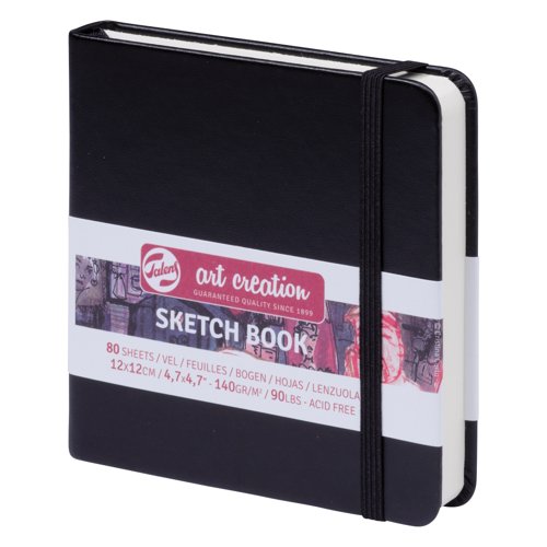Talens Art Creation Sketchbook 120x120mm 140gsm 80 Sheets Black 9314004M