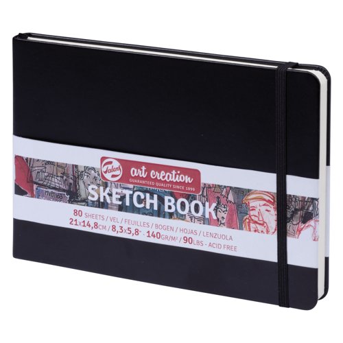 Talens Art Creation Sketchbook 148x210mm A5 140gsm 80 Sheets Black 9314005M