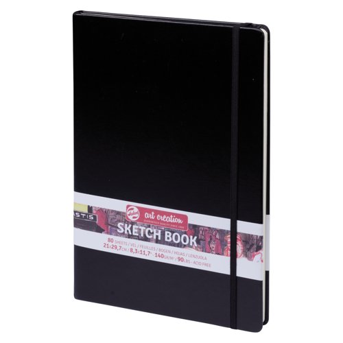 Talens Art Creation Sketchbook 210x297mm A4 140gsm 80 Sheets Black 9314003M