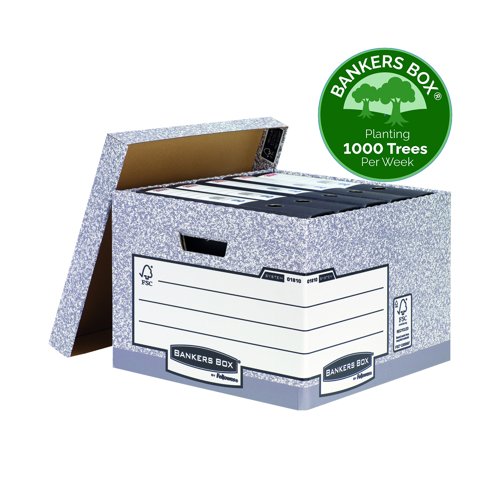 Bankers Box System Storage Box Large 380x430x287mm Grey 01810-FF