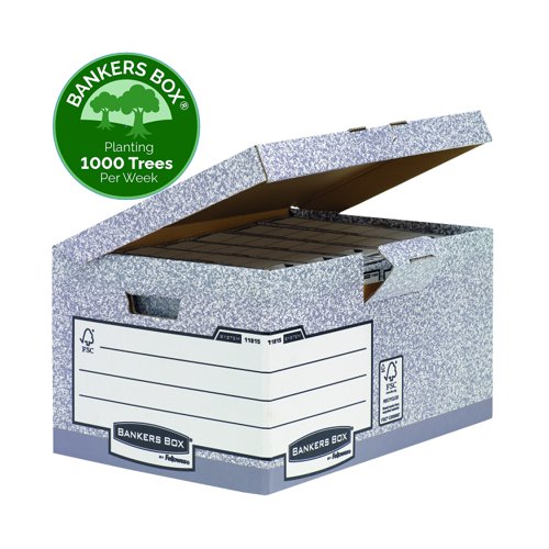 Fellowes Bankers Box System Fliptop Storage Box 381x600mm Grey/White 01815-FF