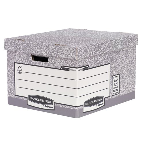 Fellowes Bankers Box System Heavy Duty Large Storage Box 380x430x285mm Grey 181201