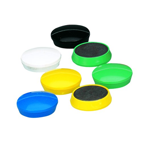 Board Magnets 24mm Assorted Colours (Pack 10)