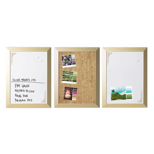 Bi-Office Positive Flow Metallic Gold Message Board Set