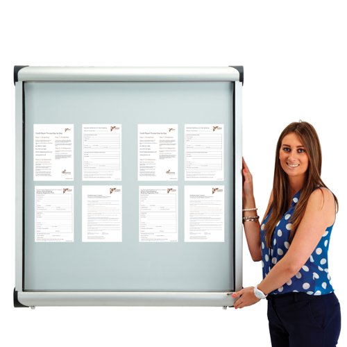 Adboards Metropolitan External Showcase Magnetic Whiteboard 4xA4 Portrait 750x540mm TMEM-4A4P-98