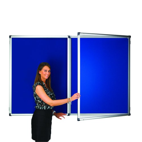 Adboards Blazemaster Metropolitan Glazed Tamperproof Noticeboard 900x600mm Blue TMBL-0906-41