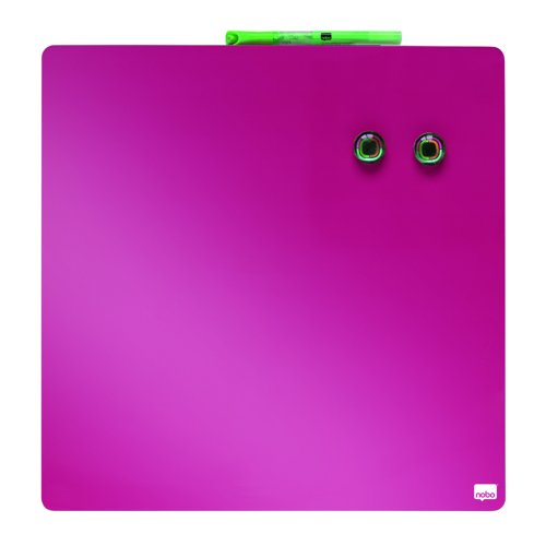 Nobo Magnetic Square Tile Drywipe Board 360x360mm Pink 1903803