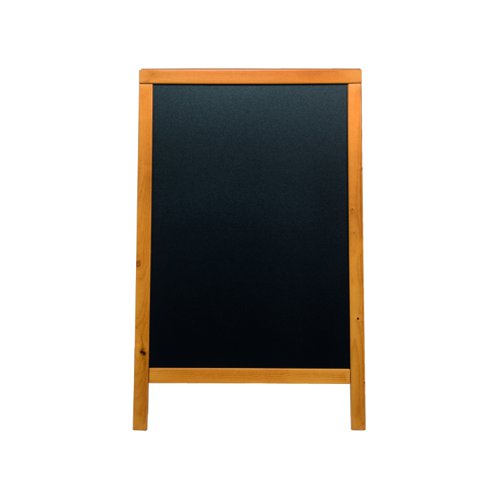 Securit Woody Pavement Chalkboard Lacquered Teak Frame 545x850mm SBDW-TE-85