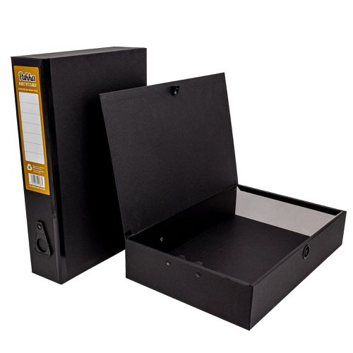 Pukka Recycled Box File Foolscap Black RF-9486
