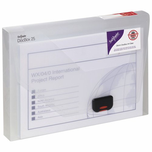 Snopake 100% Recycled DocBox 25 A4 Clear 12849