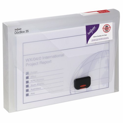 Snopake 100% Recycled DocBox 35 A4 Clear 12861