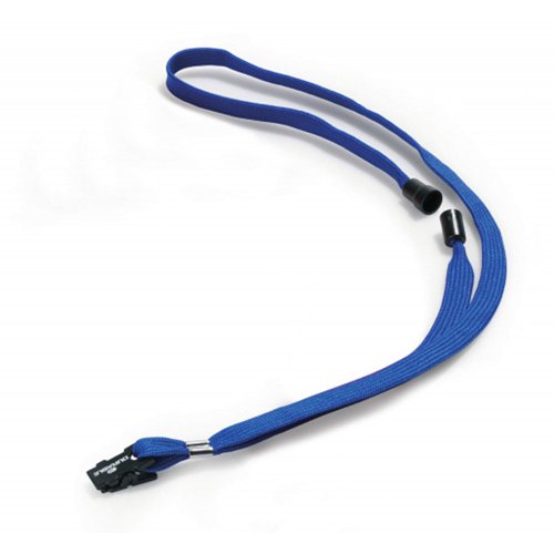 Durable Textile Name Badge Necklace 10mm Blue (Pack 10) 811907
