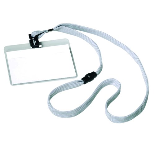 Durable Visitor Name Badge Combi Necklace 90x60mm (Pack 10) 813910