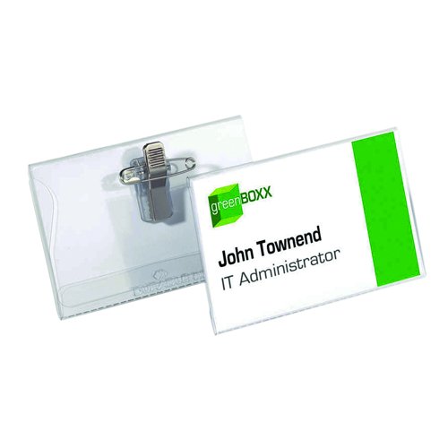 Durable Combi Clip Name Badge 90x54mm (Pack 50) 810119
