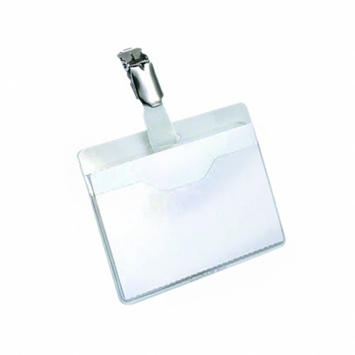 Durable Visitor Name Badge Landscape 90x60mm (Pack 25) 810619