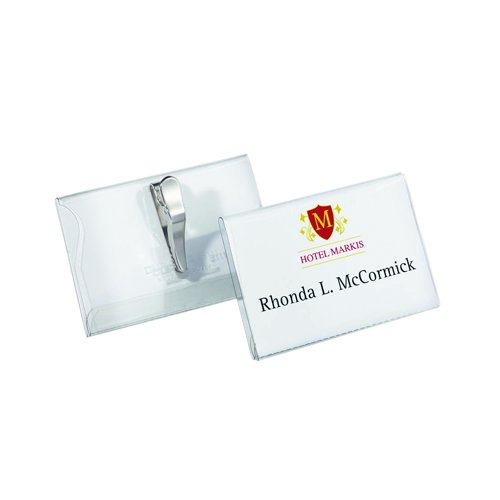 Durable Crocodile Clip Badge 90x54mm (Pack 25) 811119