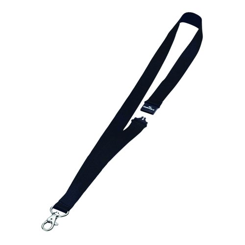 Durable Textile Badge Necklace 20mm Black (Pack 10) 813701