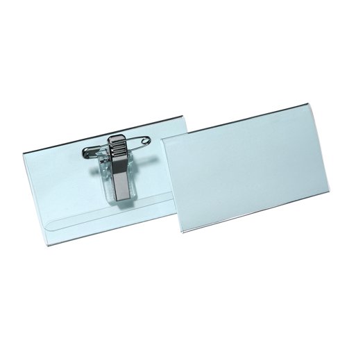 Durable Combi Clip Name Badge 75x40mm (Pack 50) 814119