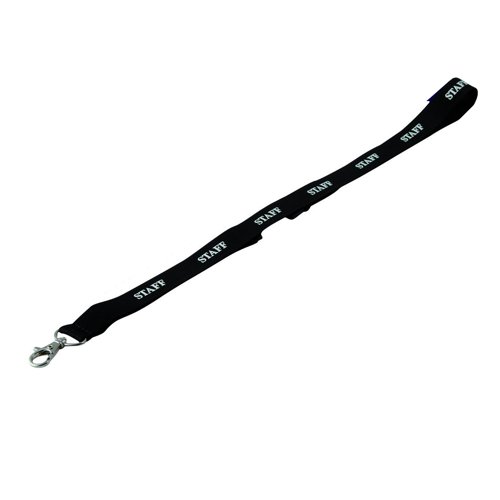 Durable Badge Necklace Staff Black (Pack 10) 823901