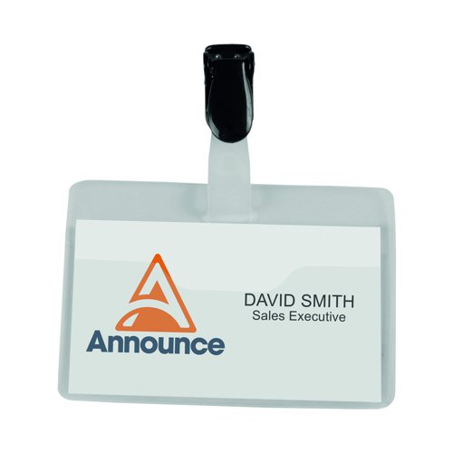 Announce Security Name Badge 60x90mm (Pack 25) PV00922