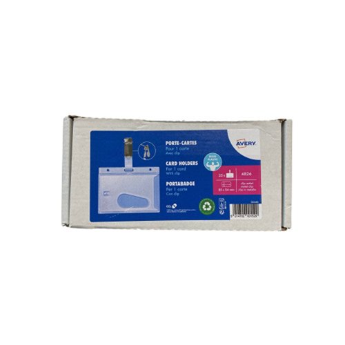Avery Security Badge Holders with Clip 54x85mm (Pack 25) 4826