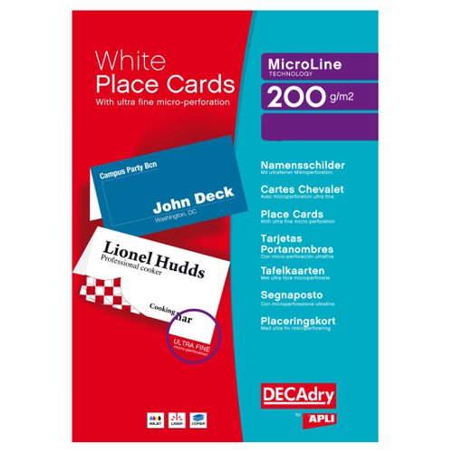 Pelltech DECAdry Place Cards 210x63.5mm (44) OCB5107