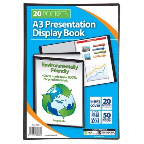 Soft Cover Display Book A3 20 Pocket Black