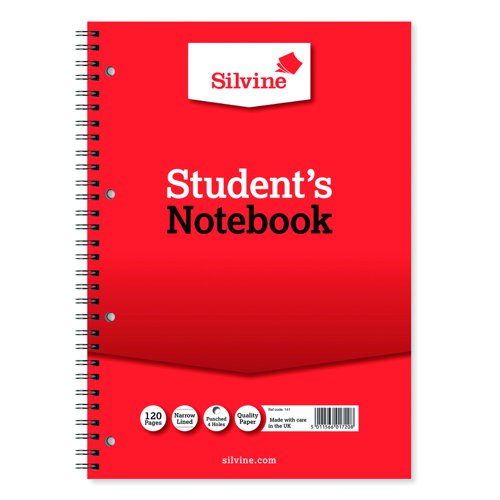 Silvine Student Twin Wire Notebook A4 120pages 141