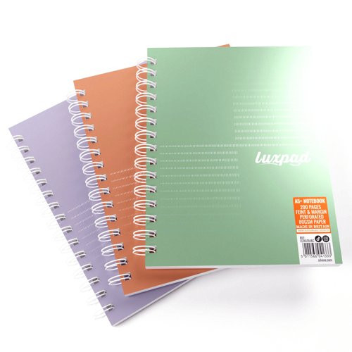 Silvine Luxpad Metallic Notebook A5+ Assorted Colours (Pack 3) LUXA5MAC