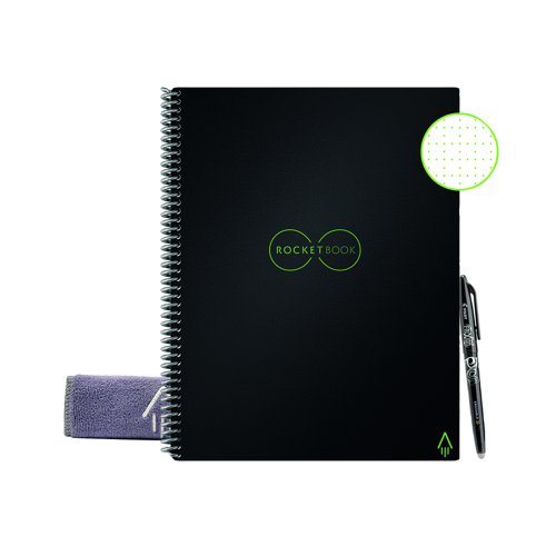 BIC Rocketbook Core Letter Set Dot Reusable Paper A4 Black 515906