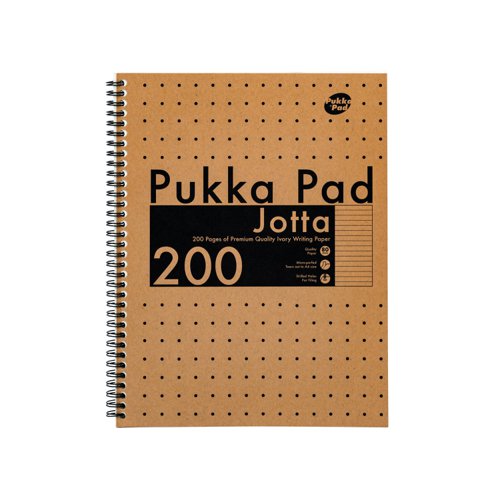 Pukka Pad Kraft Jotta Notebook A4 200 Pages (Pack 3) 9565-KRA