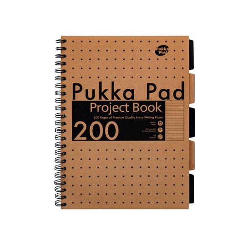 Pukka Pad Kraft Project Book A4 200 Pages (Pack 3) 9566-KRA