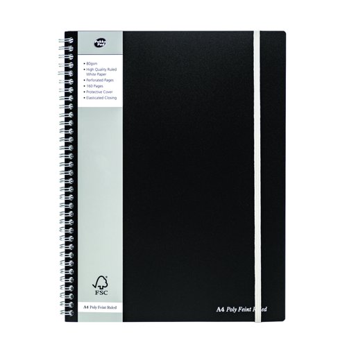 Pukka Pad Black Jotta Notebook A4 160pages SBJPOLYA4