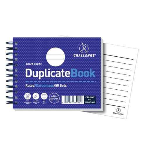 Challenge Wirebound Duplicate Book Ruled 105x130mm 50sets 100080427