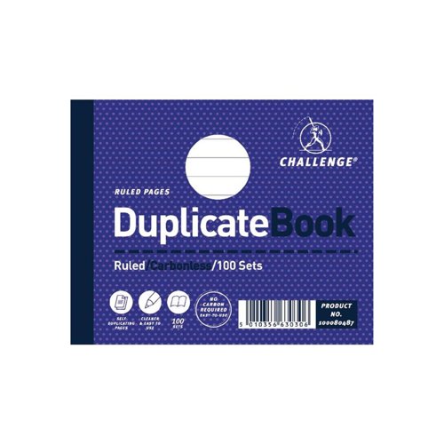 Challenge Duplicate Book 105x130mm Ruled 100sets 100080487