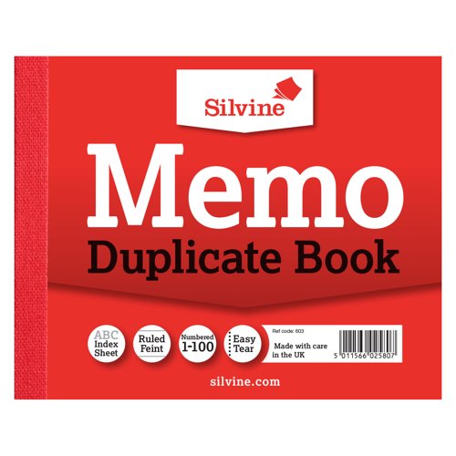 Silvine Duplicate Book 102x127mm Memo 603