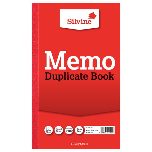 Silvine Duplicate Book 210x127mm Memo 601